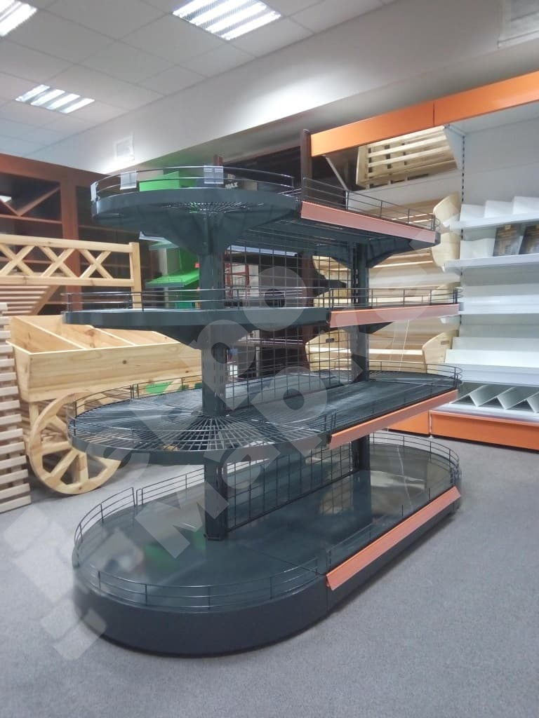 Стеллаж сетчатый островной